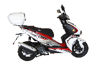 Moped Modena 50 sa koferom, zapremine 49,6cm³, max brzine 45km/h, snage 1,7kW, težine 99kg